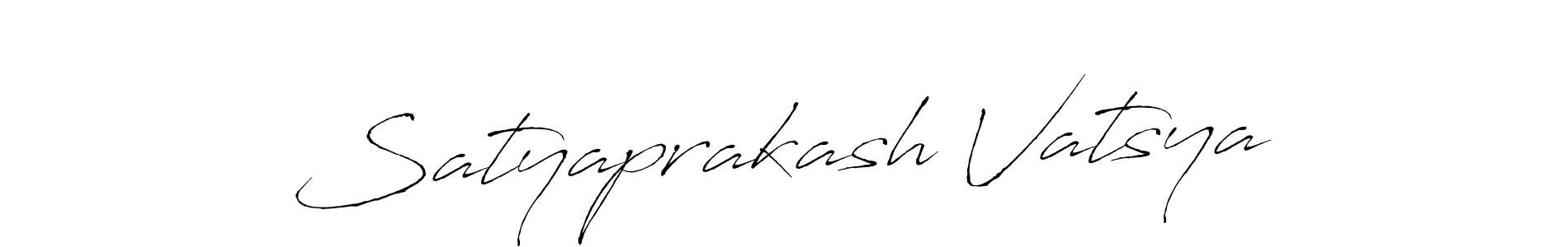 How to make Satyaprakash Vatsya name signature. Use Antro_Vectra style for creating short signs online. This is the latest handwritten sign. Satyaprakash Vatsya signature style 6 images and pictures png