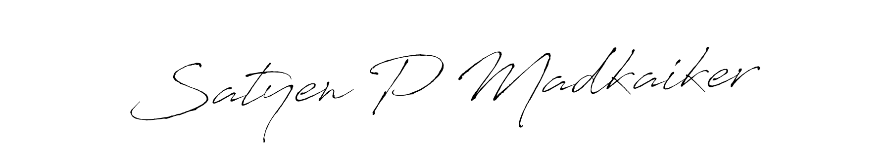 Satyen P Madkaiker stylish signature style. Best Handwritten Sign (Antro_Vectra) for my name. Handwritten Signature Collection Ideas for my name Satyen P Madkaiker. Satyen P Madkaiker signature style 6 images and pictures png