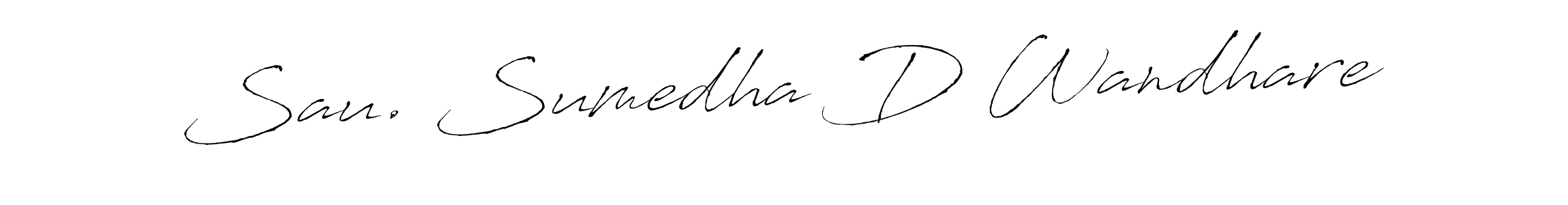 The best way (Antro_Vectra) to make a short signature is to pick only two or three words in your name. The name Sau. Sumedha D Wandhare include a total of six letters. For converting this name. Sau. Sumedha D Wandhare signature style 6 images and pictures png