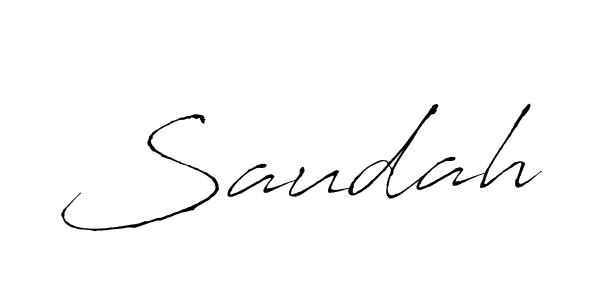 Use a signature maker to create a handwritten signature online. With this signature software, you can design (Antro_Vectra) your own signature for name Saudah. Saudah signature style 6 images and pictures png