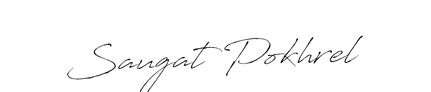 Saugat Pokhrel stylish signature style. Best Handwritten Sign (Antro_Vectra) for my name. Handwritten Signature Collection Ideas for my name Saugat Pokhrel. Saugat Pokhrel signature style 6 images and pictures png