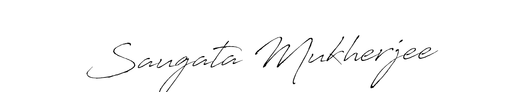 How to make Saugata Mukherjee name signature. Use Antro_Vectra style for creating short signs online. This is the latest handwritten sign. Saugata Mukherjee signature style 6 images and pictures png