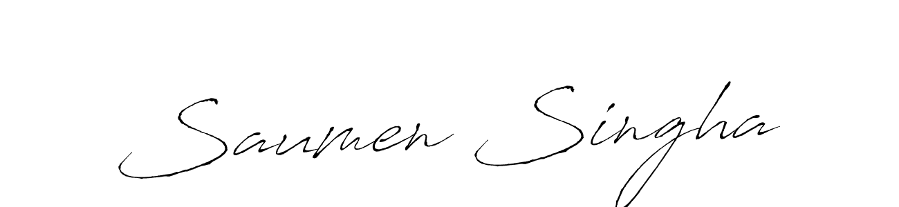 Create a beautiful signature design for name Saumen Singha. With this signature (Antro_Vectra) fonts, you can make a handwritten signature for free. Saumen Singha signature style 6 images and pictures png