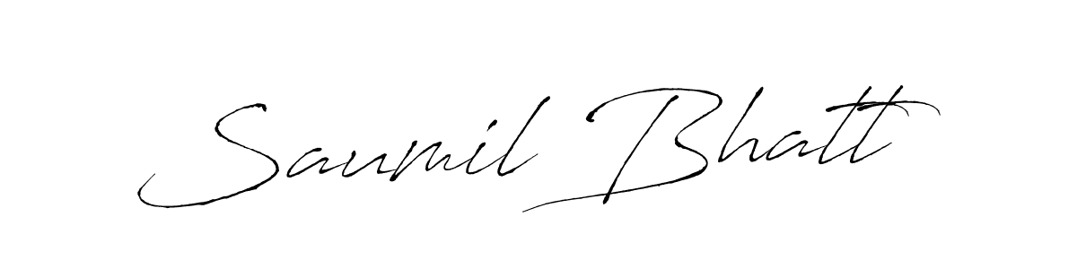 Design your own signature with our free online signature maker. With this signature software, you can create a handwritten (Antro_Vectra) signature for name Saumil Bhatt. Saumil Bhatt signature style 6 images and pictures png
