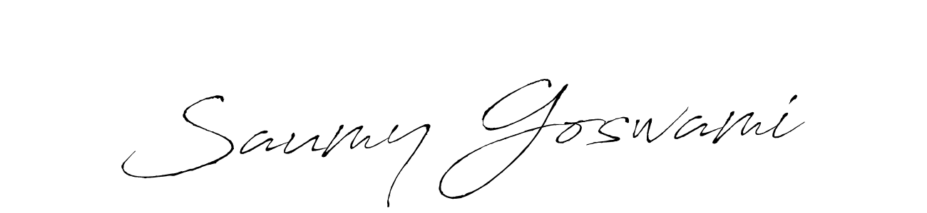 How to make Saumy Goswami name signature. Use Antro_Vectra style for creating short signs online. This is the latest handwritten sign. Saumy Goswami signature style 6 images and pictures png