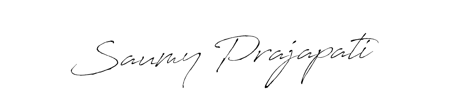 Create a beautiful signature design for name Saumy Prajapati. With this signature (Antro_Vectra) fonts, you can make a handwritten signature for free. Saumy Prajapati signature style 6 images and pictures png