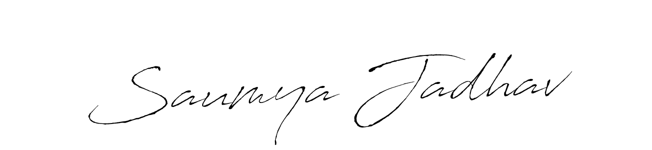 Create a beautiful signature design for name Saumya Jadhav. With this signature (Antro_Vectra) fonts, you can make a handwritten signature for free. Saumya Jadhav signature style 6 images and pictures png