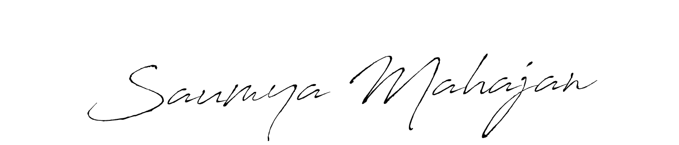 How to make Saumya Mahajan signature? Antro_Vectra is a professional autograph style. Create handwritten signature for Saumya Mahajan name. Saumya Mahajan signature style 6 images and pictures png
