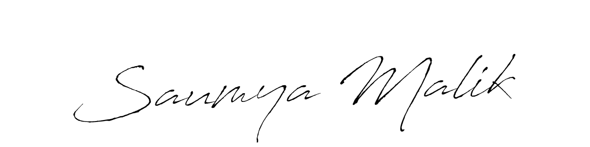 Make a beautiful signature design for name Saumya Malik. With this signature (Antro_Vectra) style, you can create a handwritten signature for free. Saumya Malik signature style 6 images and pictures png