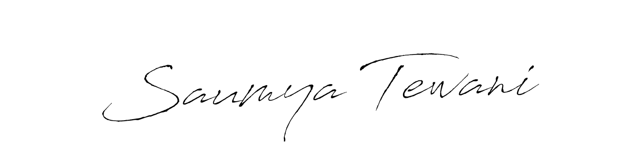 Create a beautiful signature design for name Saumya Tewani. With this signature (Antro_Vectra) fonts, you can make a handwritten signature for free. Saumya Tewani signature style 6 images and pictures png