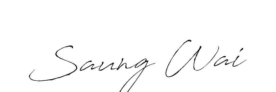 How to make Saung Wai name signature. Use Antro_Vectra style for creating short signs online. This is the latest handwritten sign. Saung Wai signature style 6 images and pictures png