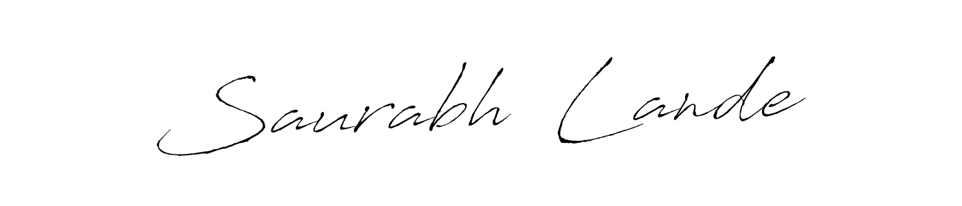 This is the best signature style for the Saurabh  Lande name. Also you like these signature font (Antro_Vectra). Mix name signature. Saurabh  Lande signature style 6 images and pictures png