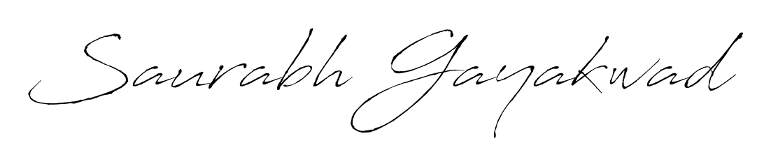 Discover how Saurabh Gayakwad looks in an executive cursive font (Antro_Vectra). Perfect for legal documents, invoices, and certificates. Saurabh Gayakwad signature style 6 images and pictures png