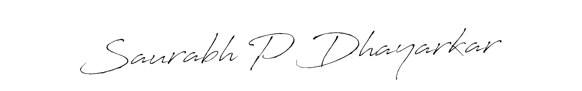 Design your own signature with our free online signature maker. With this signature software, you can create a handwritten (Antro_Vectra) signature for name Saurabh P Dhayarkar. Saurabh P Dhayarkar signature style 6 images and pictures png