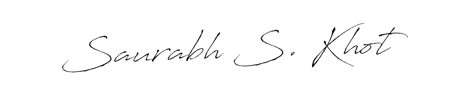 Make a beautiful signature design for name Saurabh S. Khot. With this signature (Antro_Vectra) style, you can create a handwritten signature for free. Saurabh S. Khot signature style 6 images and pictures png