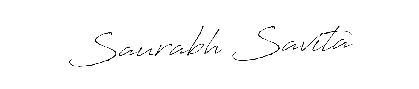 How to make Saurabh Savita name signature. Use Antro_Vectra style for creating short signs online. This is the latest handwritten sign. Saurabh Savita signature style 6 images and pictures png