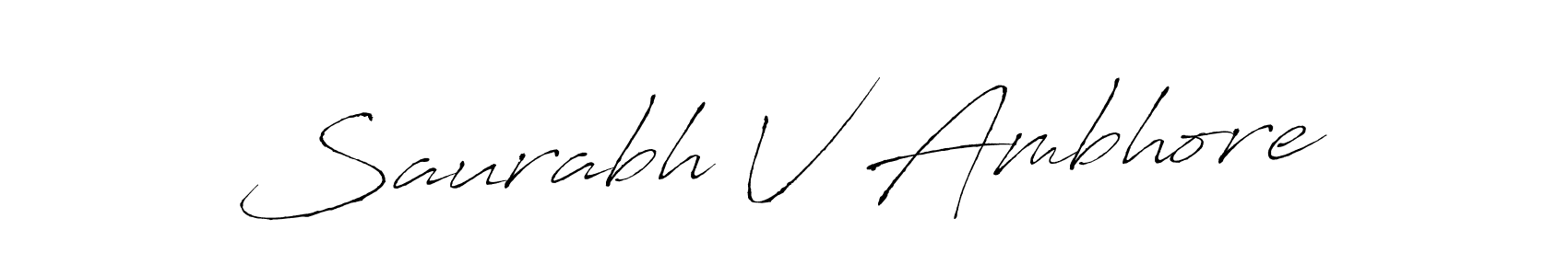 The best way (Antro_Vectra) to make a short signature is to pick only two or three words in your name. The name Saurabh V Ambhore include a total of six letters. For converting this name. Saurabh V Ambhore signature style 6 images and pictures png