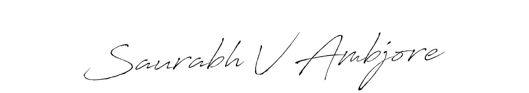 Create a beautiful signature design for name Saurabh V Ambjore. With this signature (Antro_Vectra) fonts, you can make a handwritten signature for free. Saurabh V Ambjore signature style 6 images and pictures png