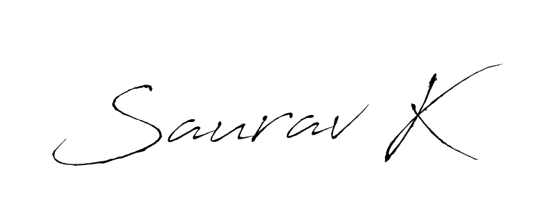 Create a beautiful signature design for name Saurav K. With this signature (Antro_Vectra) fonts, you can make a handwritten signature for free. Saurav K signature style 6 images and pictures png