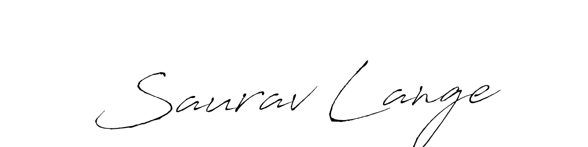 How to make Saurav Lange name signature. Use Antro_Vectra style for creating short signs online. This is the latest handwritten sign. Saurav Lange signature style 6 images and pictures png