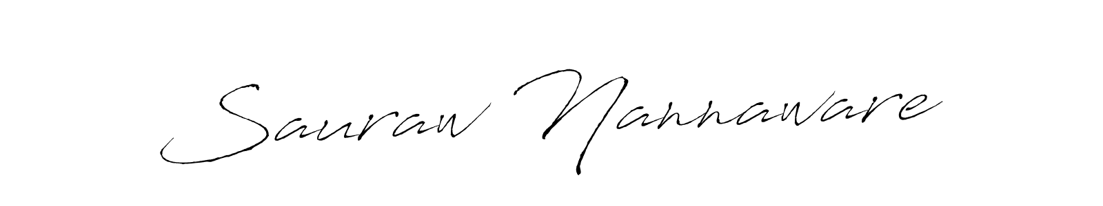 This is the best signature style for the Sauraw Nannaware name. Also you like these signature font (Antro_Vectra). Mix name signature. Sauraw Nannaware signature style 6 images and pictures png