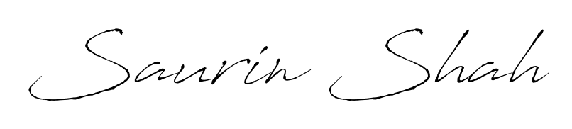 Make a beautiful signature design for name Saurin Shah. With this signature (Antro_Vectra) style, you can create a handwritten signature for free. Saurin Shah signature style 6 images and pictures png