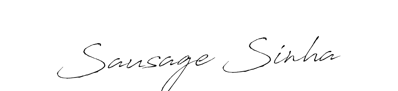 How to make Sausage Sinha name signature. Use Antro_Vectra style for creating short signs online. This is the latest handwritten sign. Sausage Sinha signature style 6 images and pictures png