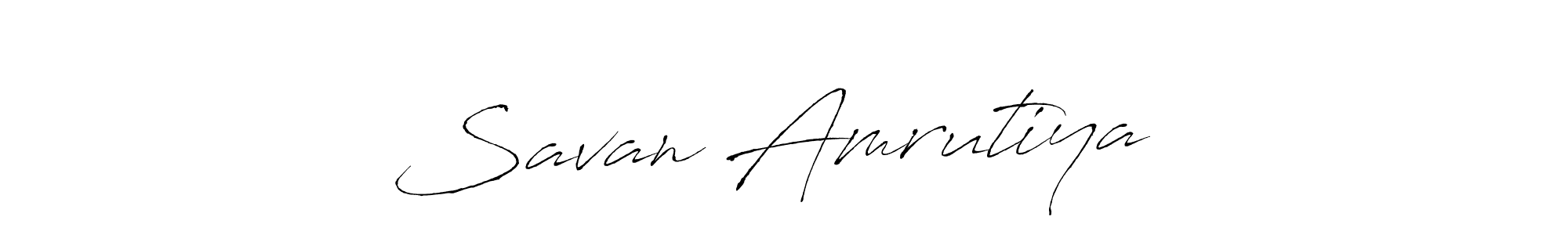 Make a beautiful signature design for name Savan Amrutiya⚜️. With this signature (Antro_Vectra) style, you can create a handwritten signature for free. Savan Amrutiya⚜️ signature style 6 images and pictures png