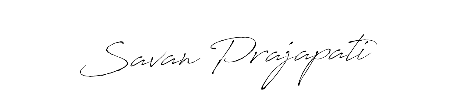 Create a beautiful signature design for name Savan Prajapati. With this signature (Antro_Vectra) fonts, you can make a handwritten signature for free. Savan Prajapati signature style 6 images and pictures png