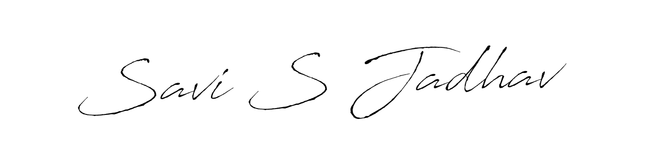 The best way (Antro_Vectra) to make a short signature is to pick only two or three words in your name. The name Savi S Jadhav include a total of six letters. For converting this name. Savi S Jadhav signature style 6 images and pictures png