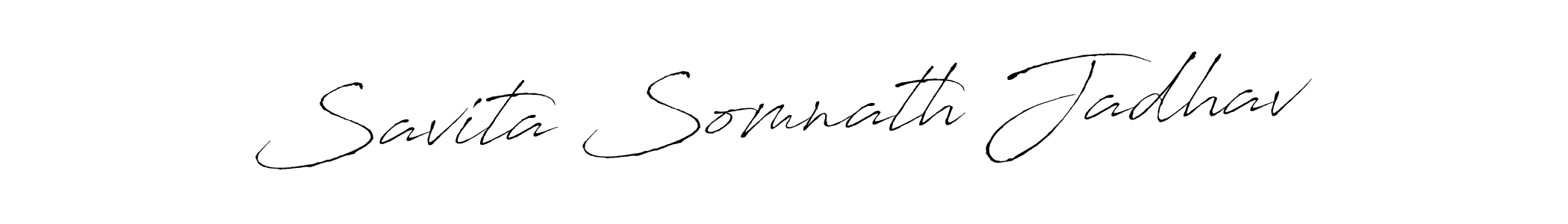 How to make Savita Somnath Jadhav name signature. Use Antro_Vectra style for creating short signs online. This is the latest handwritten sign. Savita Somnath Jadhav signature style 6 images and pictures png