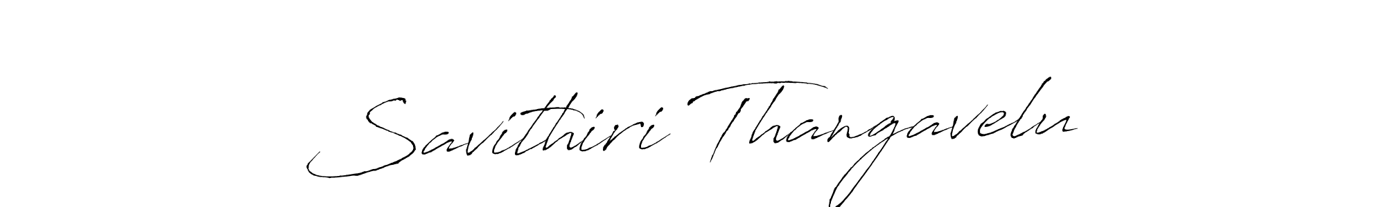 Create a beautiful signature design for name Savithiri Thangavelu. With this signature (Antro_Vectra) fonts, you can make a handwritten signature for free. Savithiri Thangavelu signature style 6 images and pictures png