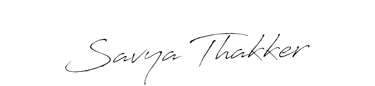 Design your own signature with our free online signature maker. With this signature software, you can create a handwritten (Antro_Vectra) signature for name Savya Thakker. Savya Thakker signature style 6 images and pictures png