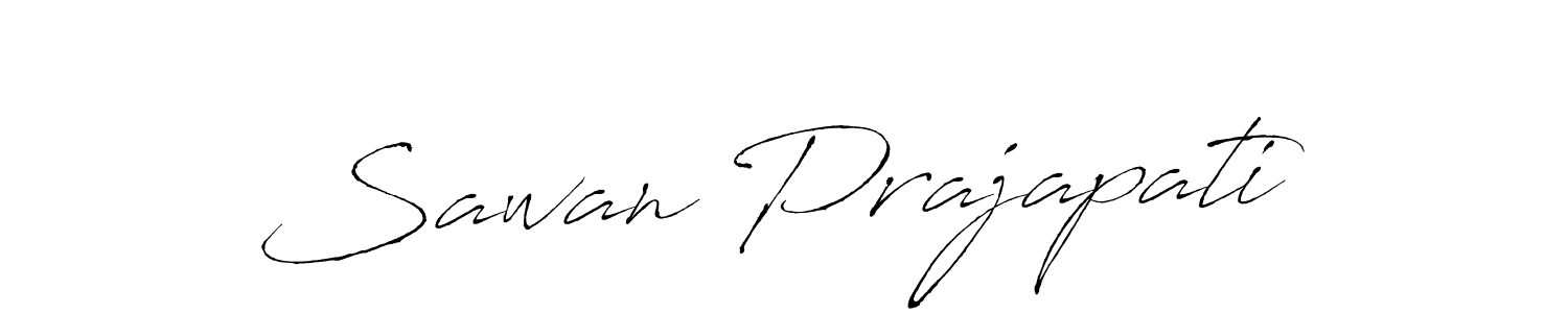 Create a beautiful signature design for name Sawan Prajapati. With this signature (Antro_Vectra) fonts, you can make a handwritten signature for free. Sawan Prajapati signature style 6 images and pictures png