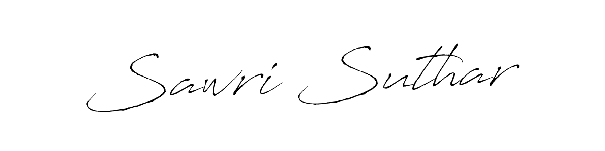 The best way (Antro_Vectra) to make a short signature is to pick only two or three words in your name. The name Sawri Suthar include a total of six letters. For converting this name. Sawri Suthar signature style 6 images and pictures png