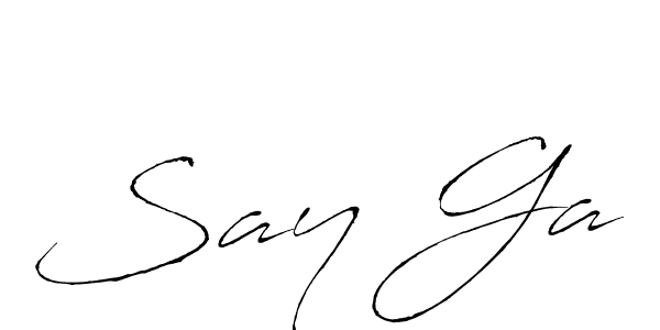 You should practise on your own different ways (Antro_Vectra) to write your name (Say Ga) in signature. don't let someone else do it for you. Say Ga signature style 6 images and pictures png