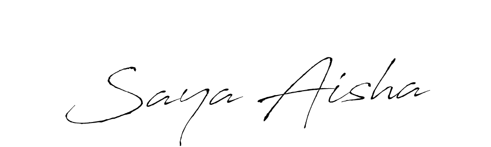 Make a beautiful signature design for name Saya Aisha. With this signature (Antro_Vectra) style, you can create a handwritten signature for free. Saya Aisha signature style 6 images and pictures png
