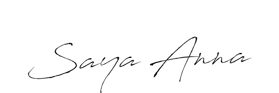 Use a signature maker to create a handwritten signature online. With this signature software, you can design (Antro_Vectra) your own signature for name Saya Anna. Saya Anna signature style 6 images and pictures png