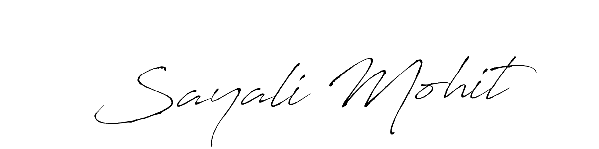 The best way (Antro_Vectra) to make a short signature is to pick only two or three words in your name. The name Sayali Mohit include a total of six letters. For converting this name. Sayali Mohit signature style 6 images and pictures png