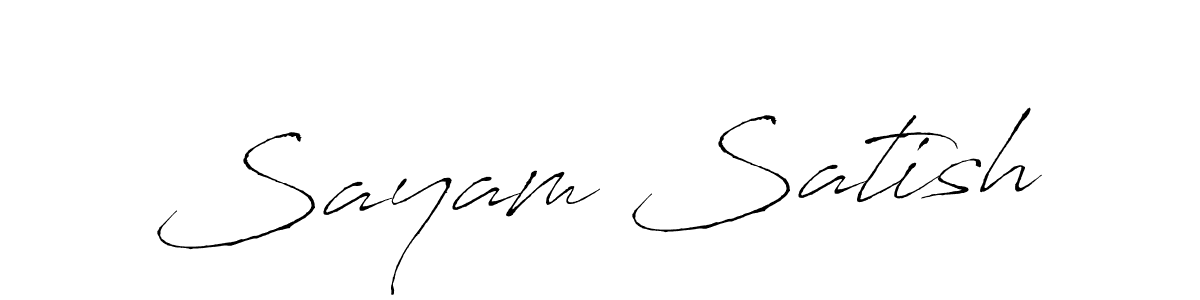 How to make Sayam Satish signature? Antro_Vectra is a professional autograph style. Create handwritten signature for Sayam Satish name. Sayam Satish signature style 6 images and pictures png