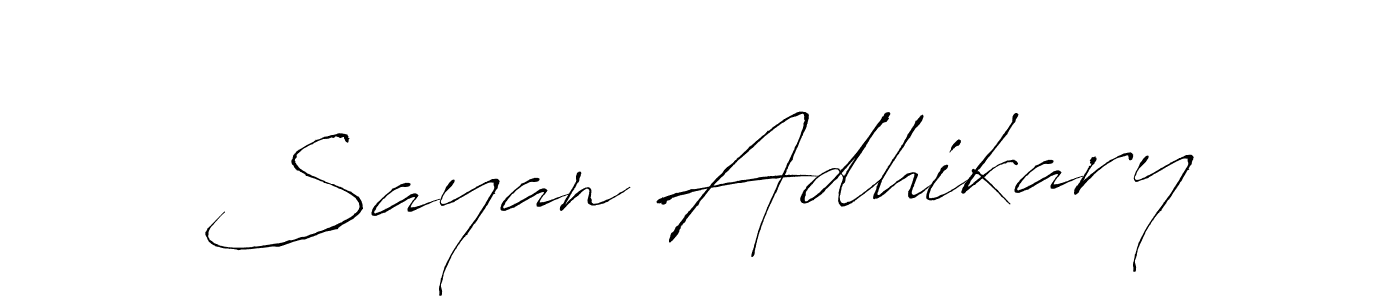 The best way (Antro_Vectra) to make a short signature is to pick only two or three words in your name. The name Sayan Adhikary include a total of six letters. For converting this name. Sayan Adhikary signature style 6 images and pictures png