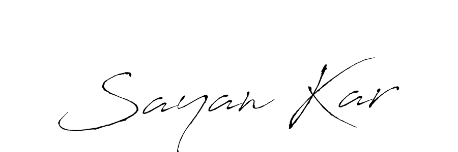 Create a beautiful signature design for name Sayan Kar. With this signature (Antro_Vectra) fonts, you can make a handwritten signature for free. Sayan Kar signature style 6 images and pictures png