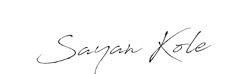 Make a beautiful signature design for name Sayan Kole. With this signature (Antro_Vectra) style, you can create a handwritten signature for free. Sayan Kole signature style 6 images and pictures png