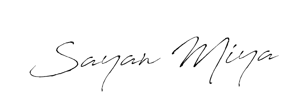 The best way (Antro_Vectra) to make a short signature is to pick only two or three words in your name. The name Sayan Miya include a total of six letters. For converting this name. Sayan Miya signature style 6 images and pictures png