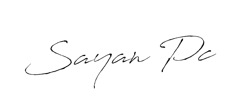 Make a beautiful signature design for name Sayan Pc. With this signature (Antro_Vectra) style, you can create a handwritten signature for free. Sayan Pc signature style 6 images and pictures png