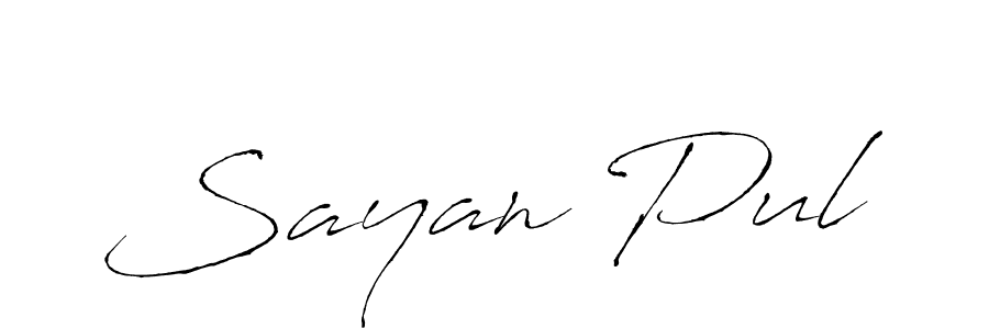 Make a beautiful signature design for name Sayan Pul. With this signature (Antro_Vectra) style, you can create a handwritten signature for free. Sayan Pul signature style 6 images and pictures png