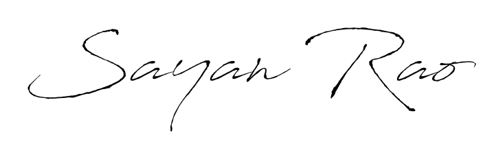 The Antro_Vectra handwriting style adds charm and authenticity to name Sayan Rao. A wonderful choice for personal thank-you notes. Sayan Rao signature style 6 images and pictures png
