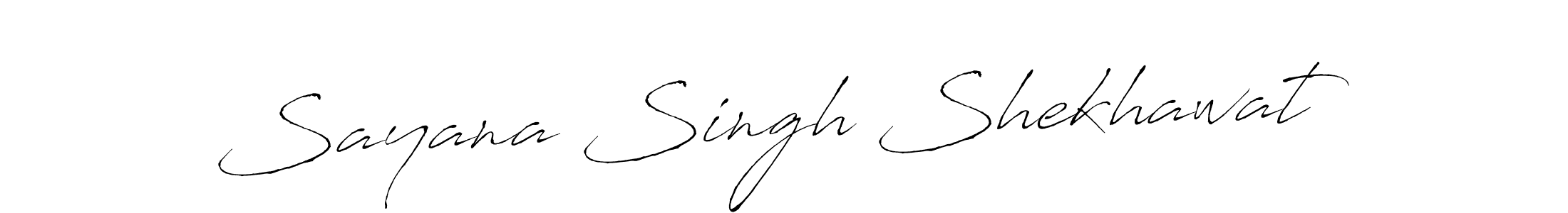 Create a beautiful signature design for name Sayana Singh Shekhawat. With this signature (Antro_Vectra) fonts, you can make a handwritten signature for free. Sayana Singh Shekhawat signature style 6 images and pictures png