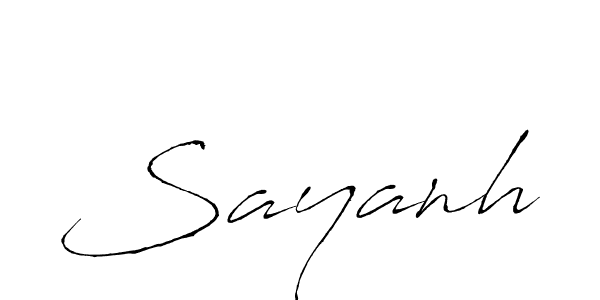 Use a signature maker to create a handwritten signature online. With this signature software, you can design (Antro_Vectra) your own signature for name Sayanh. Sayanh signature style 6 images and pictures png