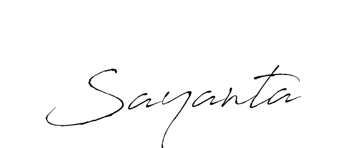 Create a beautiful signature design for name Sayanta. With this signature (Antro_Vectra) fonts, you can make a handwritten signature for free. Sayanta signature style 6 images and pictures png